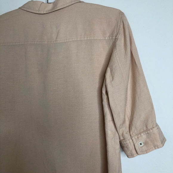 LEO&SAGE Blush Linen Blend Botton Down Shirt Dress Size M - Picture 14 of 16